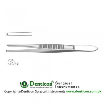 Mod. USA Dissecting Forceps 2 x 3 Teeth Stainless Steel, 16 cm - 6 1/4"